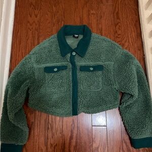 Women's Green Sherpa Jacket pacsun